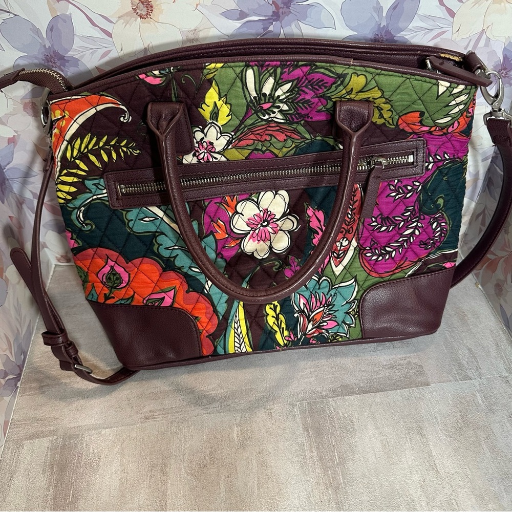Vera Bradley Autum Leaves Day Off Domed Satchel  Women's Cotton Quilted Bag